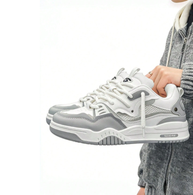 Two-Tone Chunky Sneakers Men's Comfy Non-Slip Lace-Up Casual Shoes